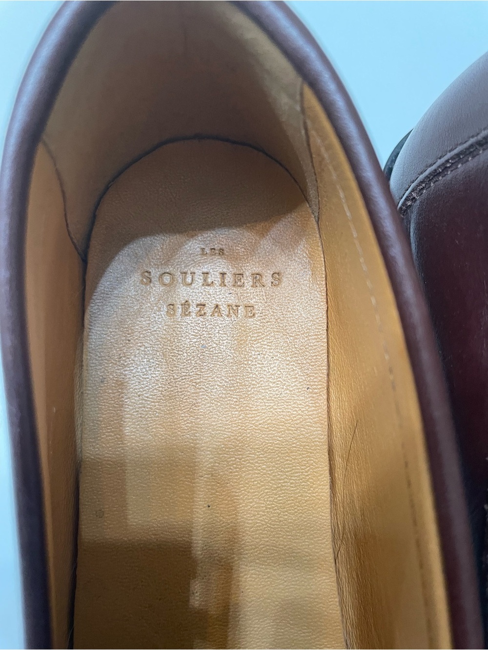 Sézane Smooth Chocolate Brown Leather Chain-Trim Vicky Loafers - Picture 10 of 10